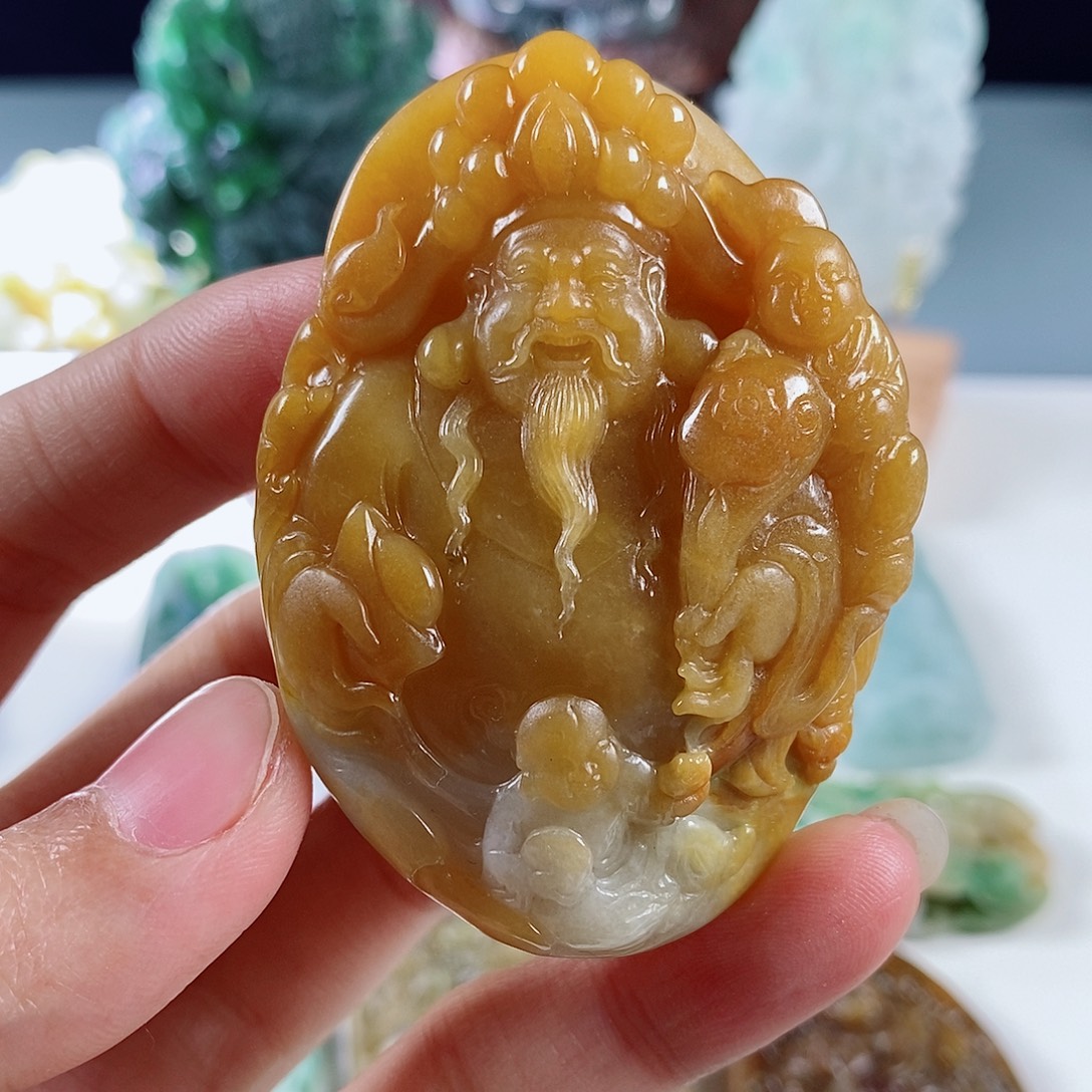 定制翡翠未镶嵌天然a货翡翠文财神