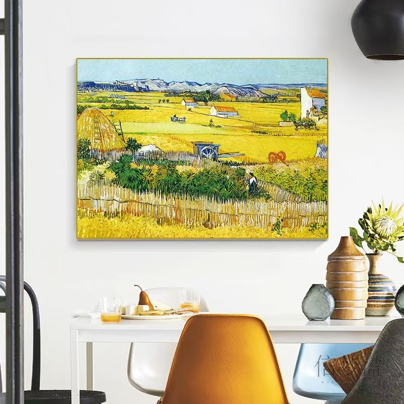 [喜宅家艺]J24风吹麦浪瓷镶钻 高温烤瓷 立体实物现代装饰画