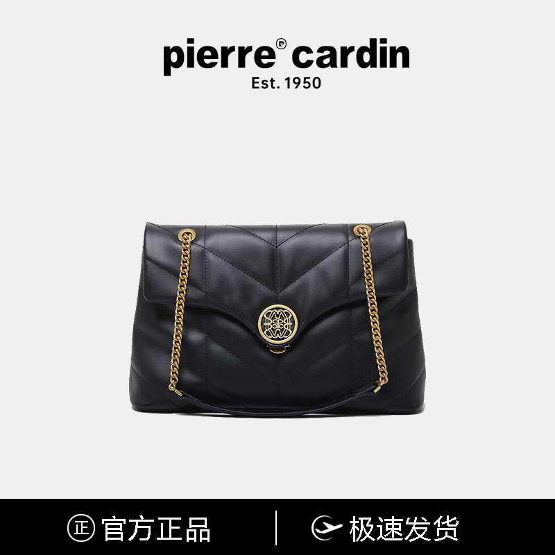 皮尔卡丹单肩链条包大容量女士通勤小香风简约质感高级百搭斜跨包