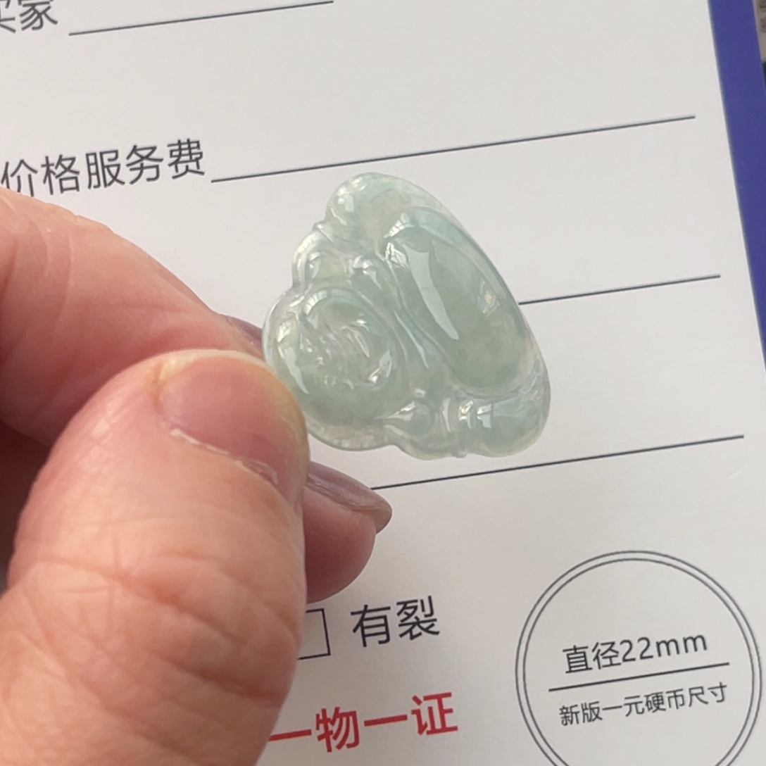 翡翠颈饰18K金镶嵌佛公