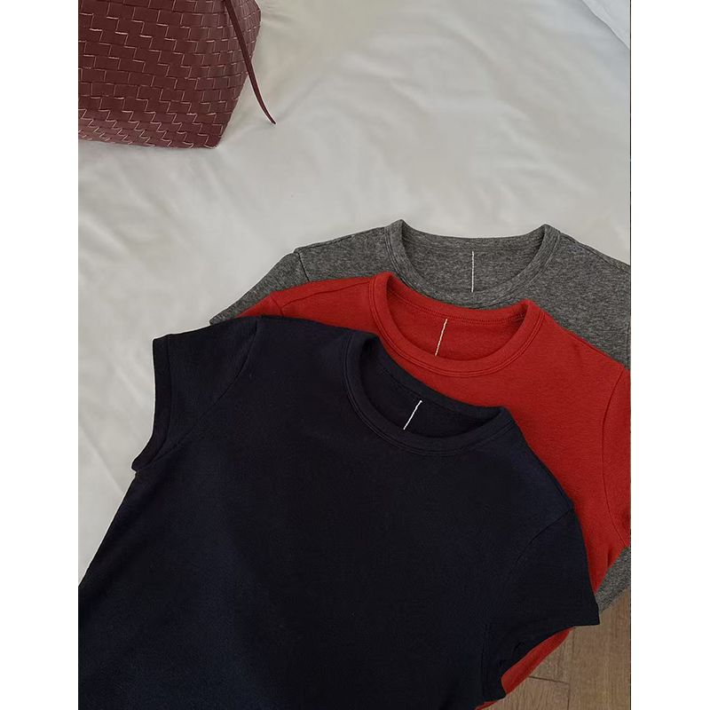 T612084TZ纯色圆领T恤短袖上衣