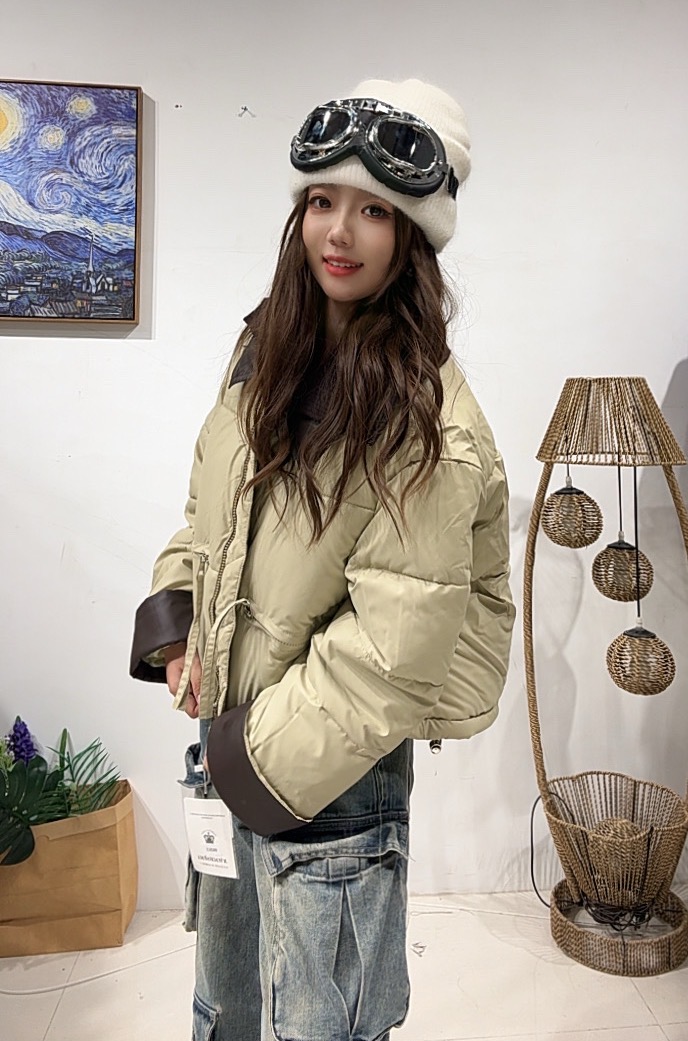 72区卡其色8825女短款款宽松时尚棉袄冬季新款时尚休闲爆款