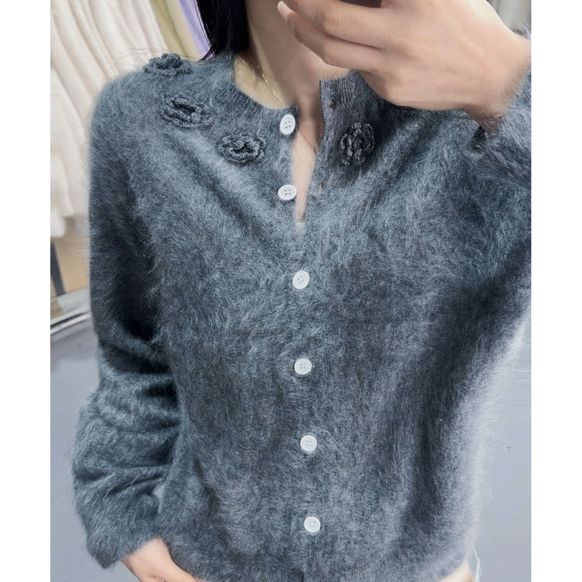 2025【炸总精选】丝羊绒时尚圆领百搭针织开衫CL025