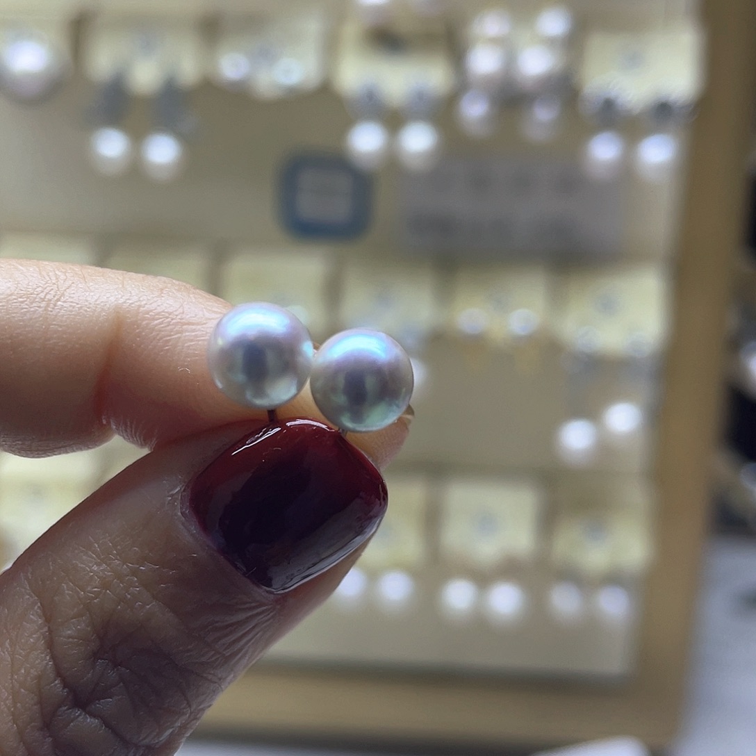 银S925镶嵌海水珍珠耳饰