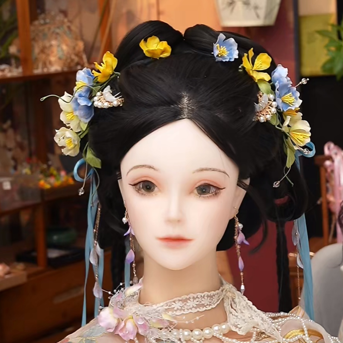 锦簪阁《向阳花》锦鲤绒花非遗橙色蚕丝手工绒花细