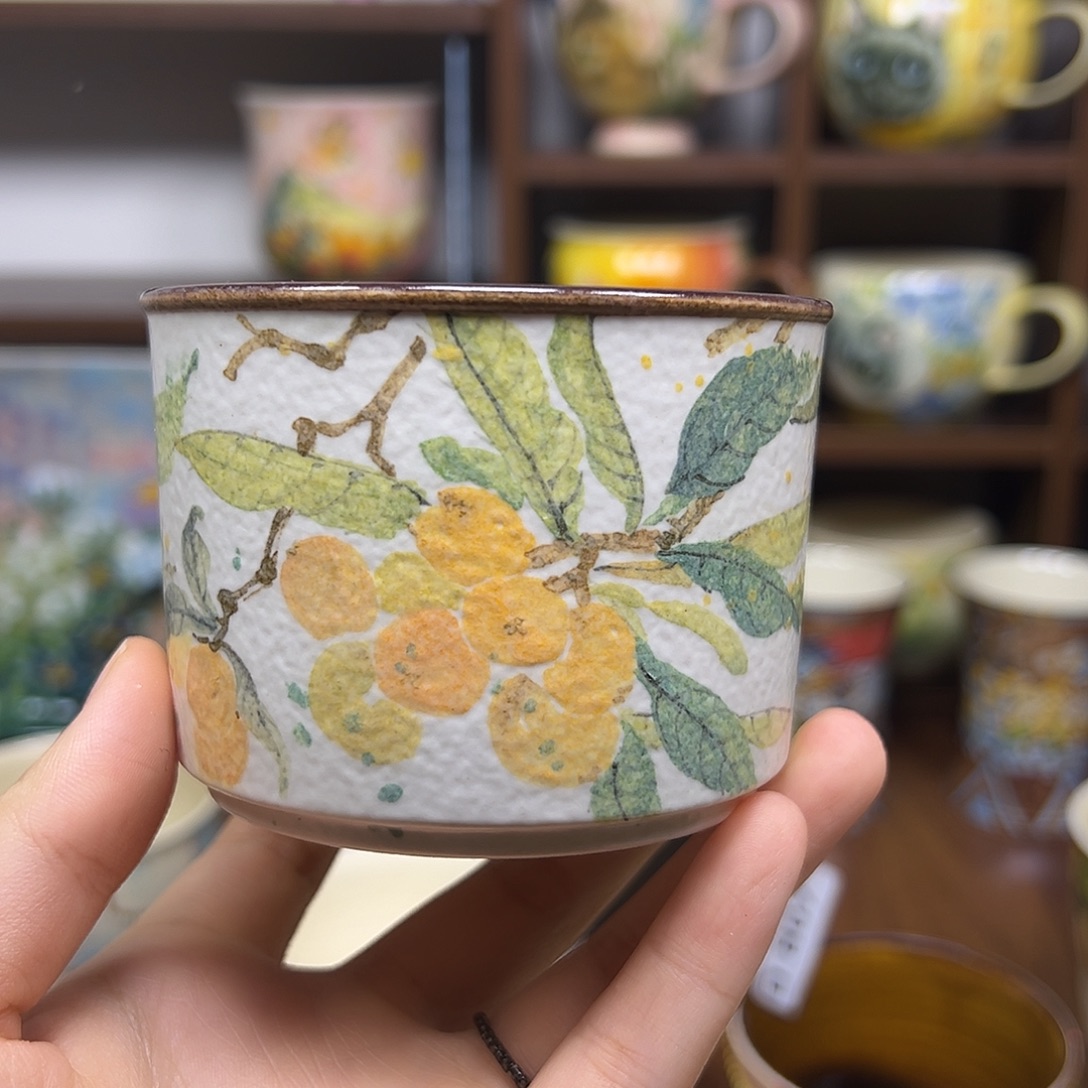 陶摆件原创手绘高温釉下彩