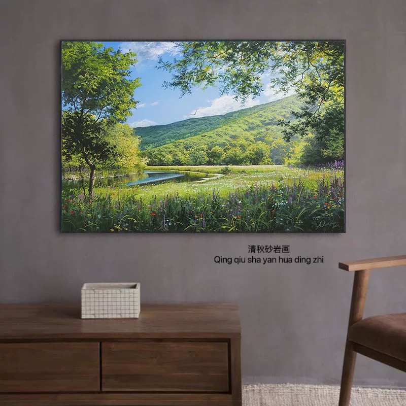 俄罗斯名画维克托树木自然风景砂岩画装饰画客厅玄关走廊挂画