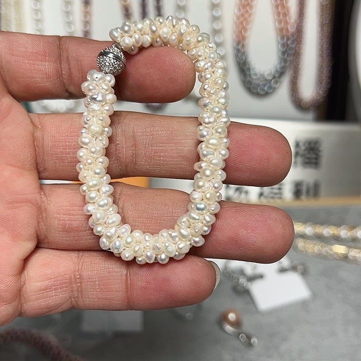 卡***ㅤ手绳淡水珍珠银S925镶嵌