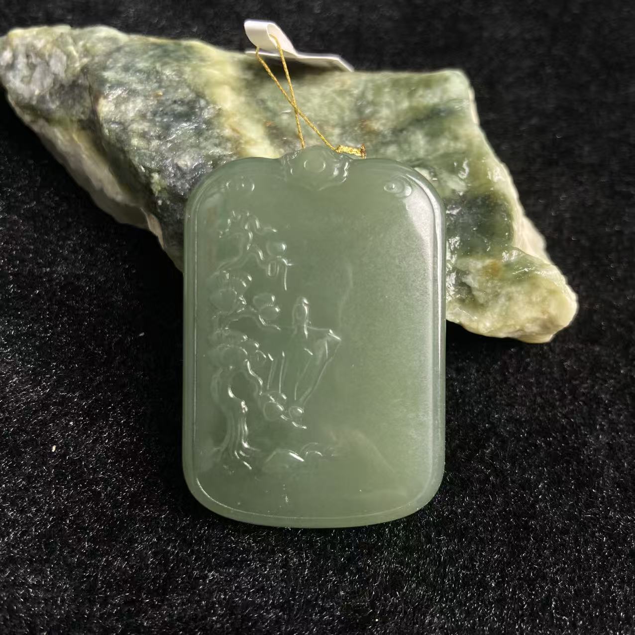 和田玉站观音D028