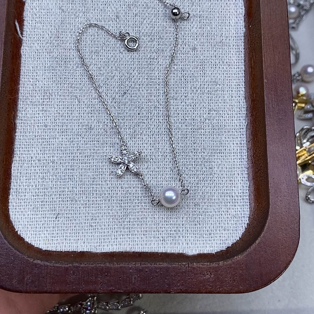 手绳海水珍珠银S925镶嵌