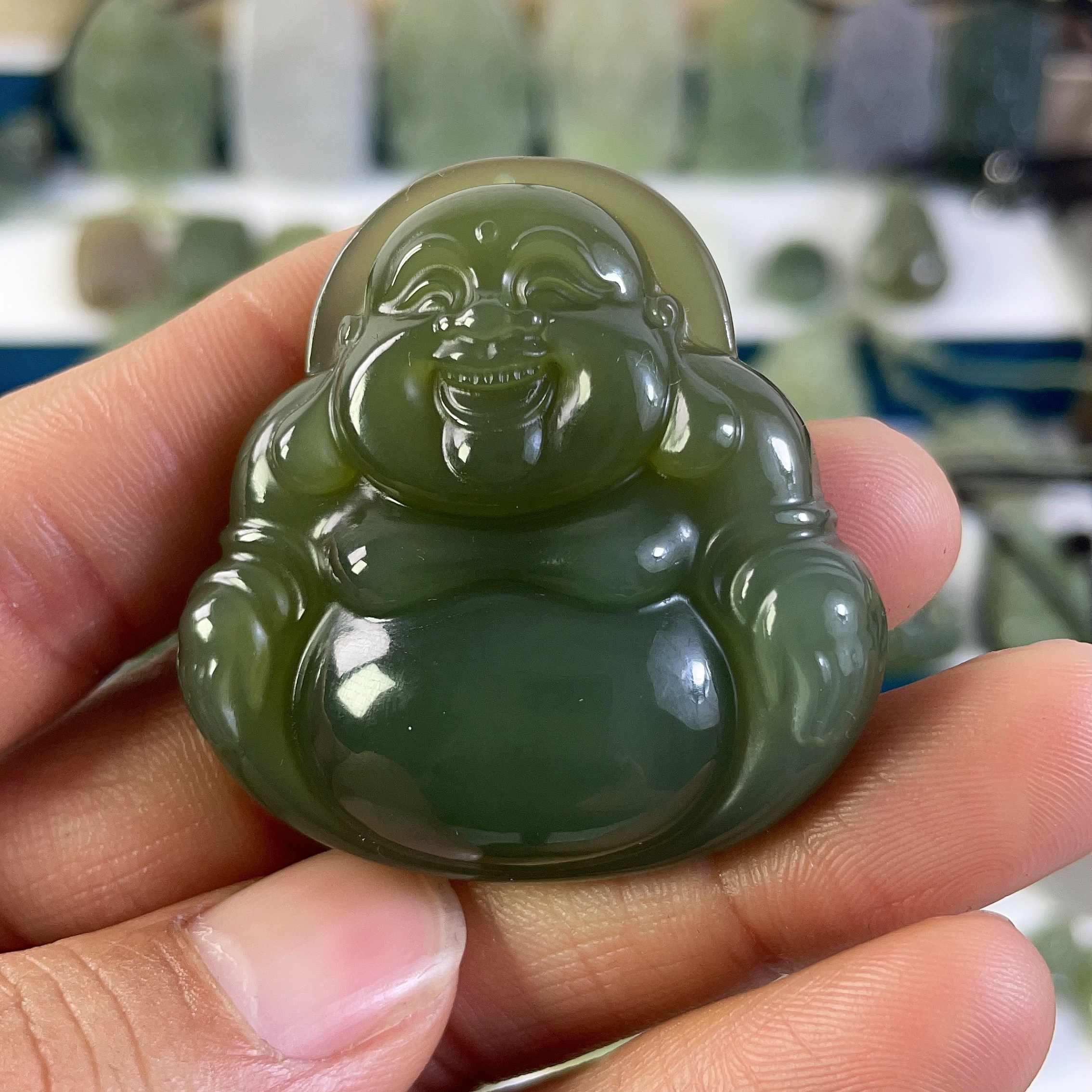 精品高货天然和田玉 大肚佛公