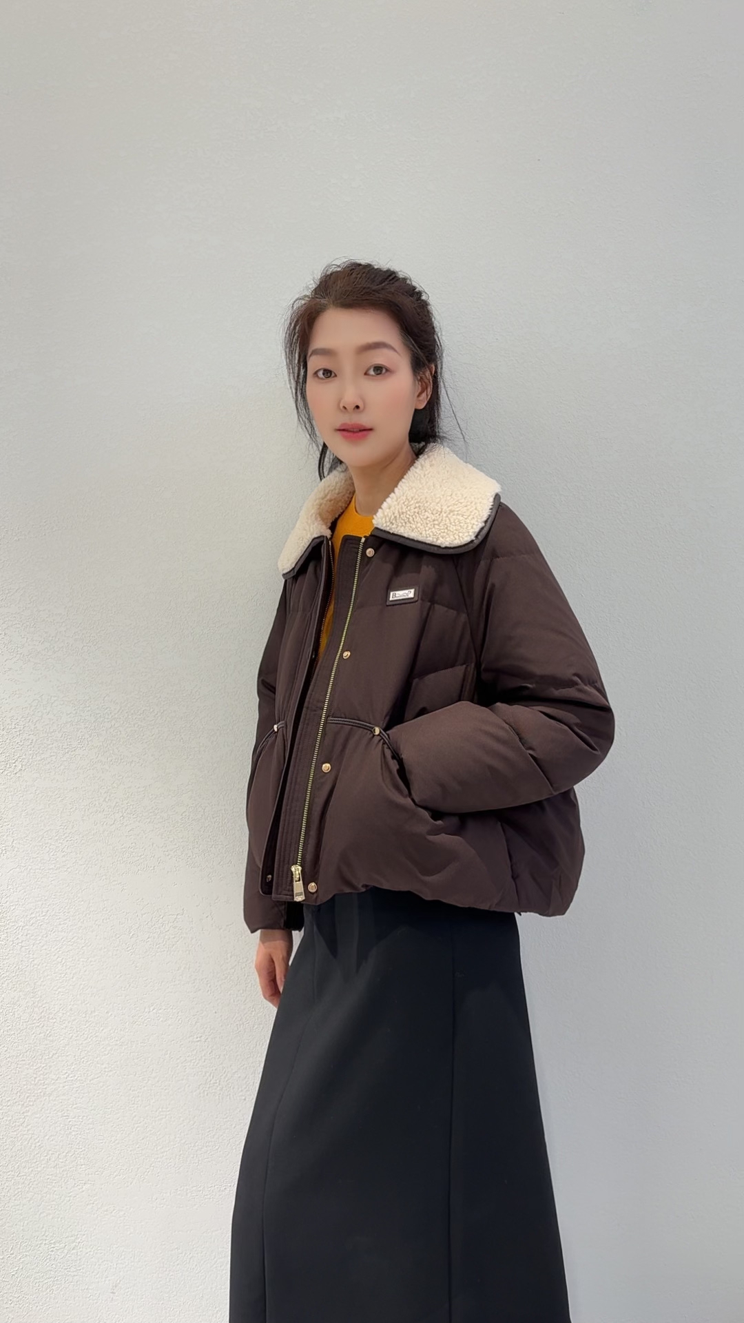 翻领短款羽绒服休闲宽松秋季外套大衣