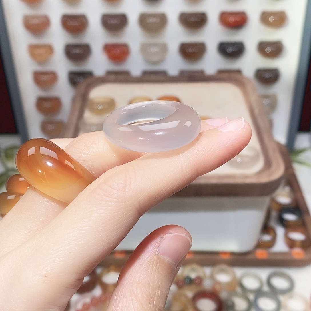 ༺***萍玛瑙/玉髓未镶嵌戒指港19