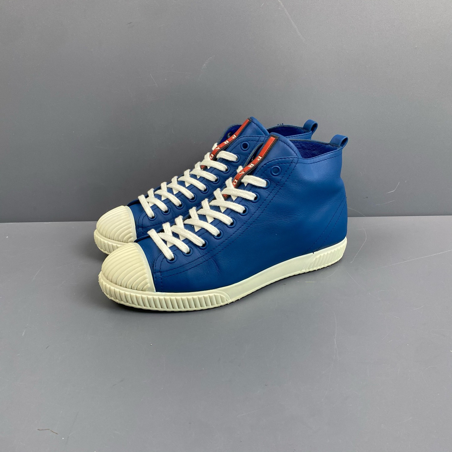 95新 HOGAN 37.5码 prada普拉达 蓝色高帮 休闲鞋255