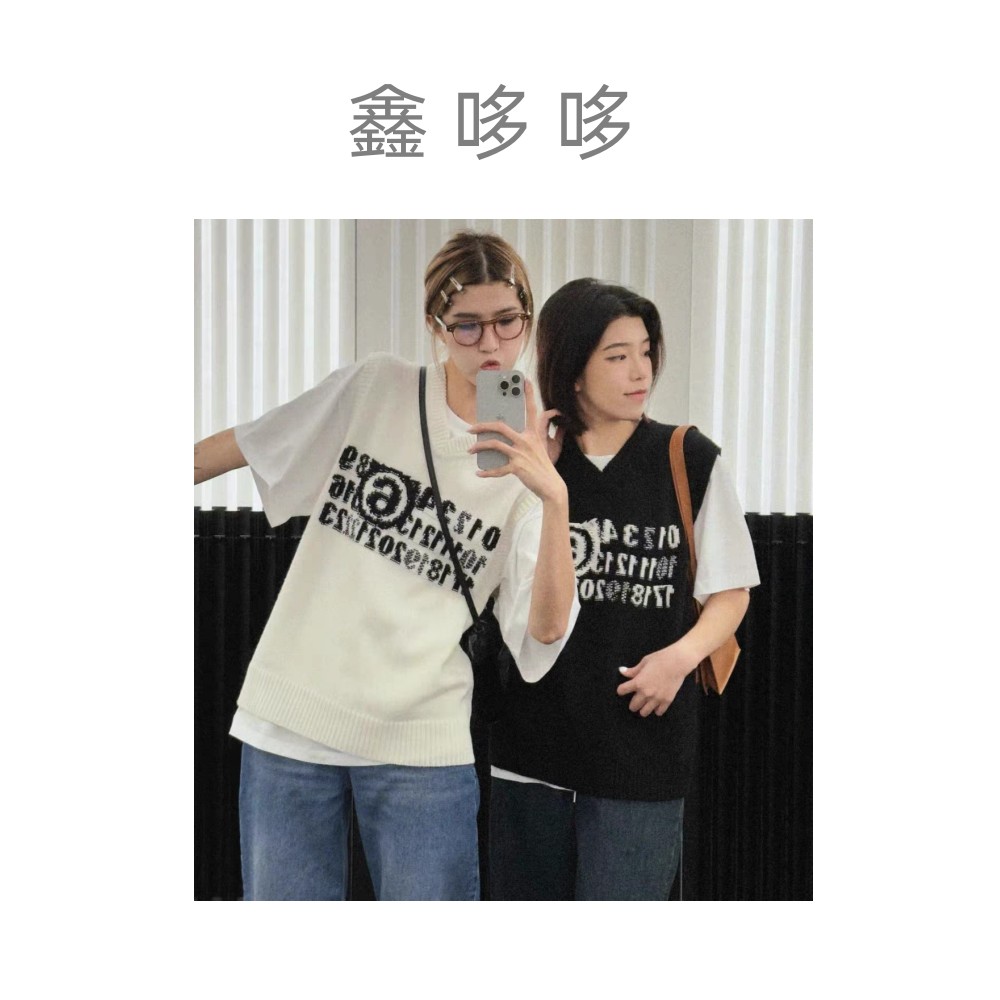 【鑫哆哆】撞色提花100棉马甲背心套头休闲