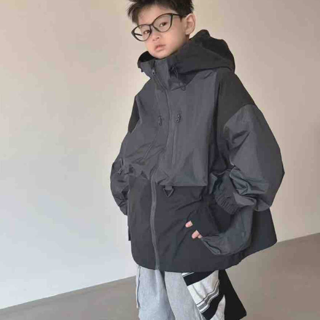 户外连帽风格休闲冲锋衣男登山春秋运动冲锋衣