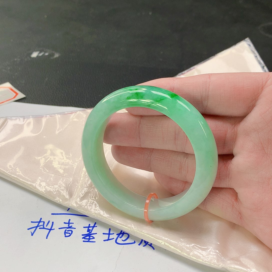 翡翠手镯未镶嵌455缅甸天然翡翠A货