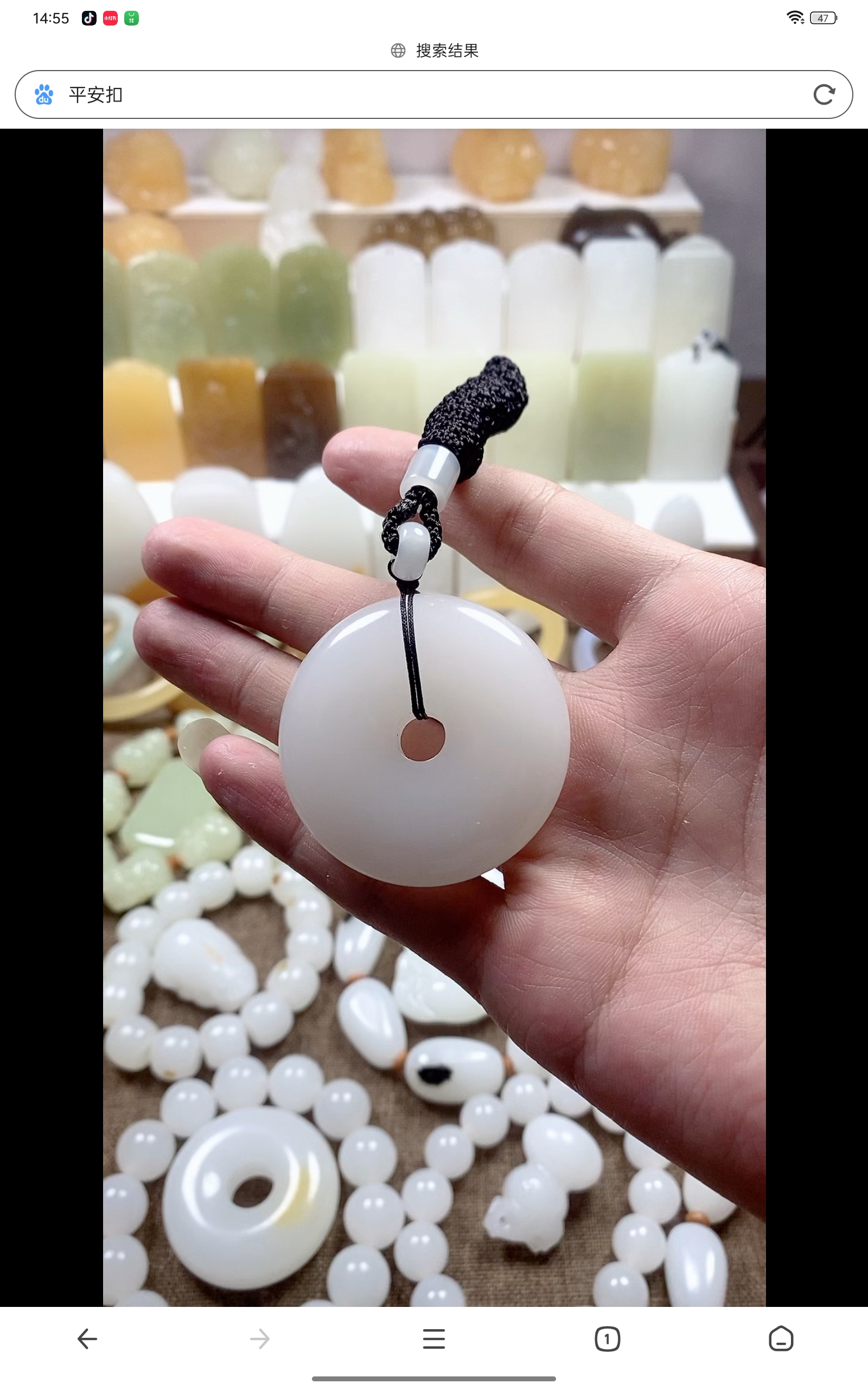 非金属仿水晶手链 平安扣男女通用时尚百搭