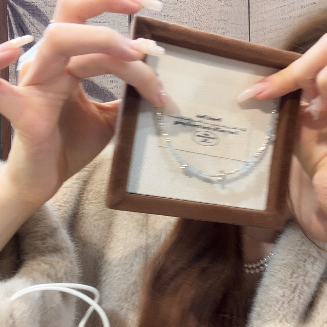 烟晶银S925镶嵌手链