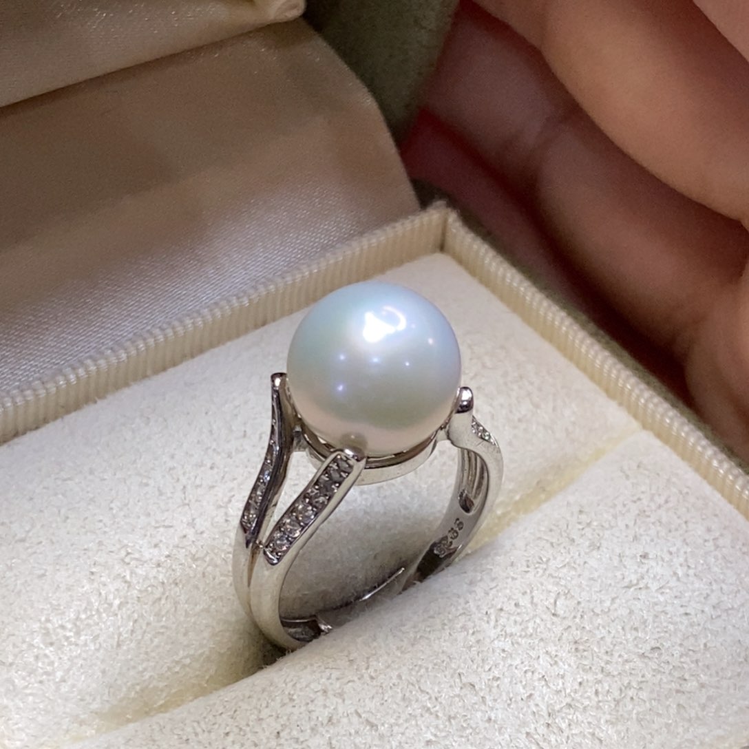 淡水珍珠戒指银S925镶嵌