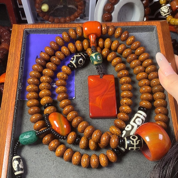 星月菩提吊坠走**经脖挂只要三通三眼无事牌