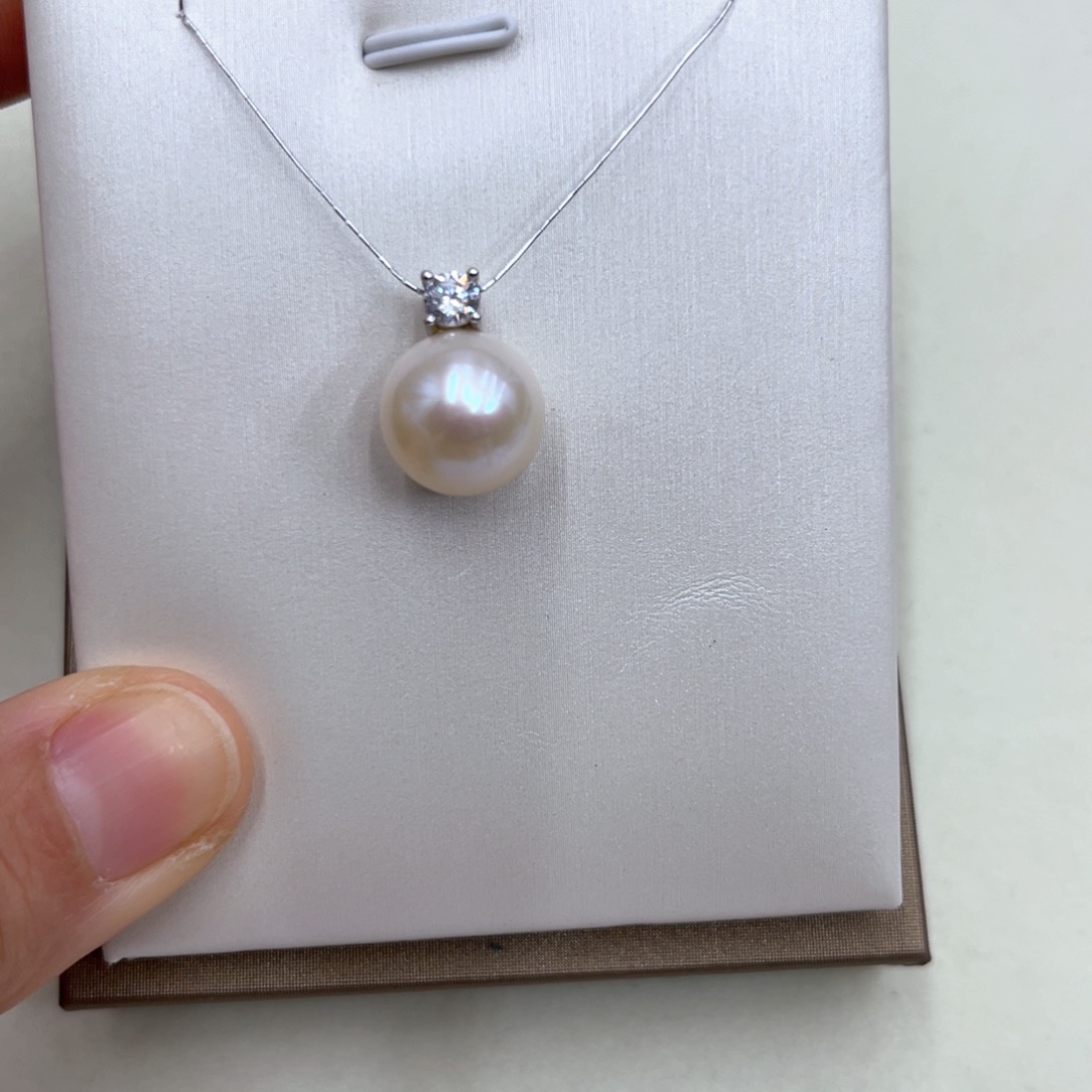 淡水珍珠吊坠(不含链)未镶嵌欣欣王妃款吊坠12点位银