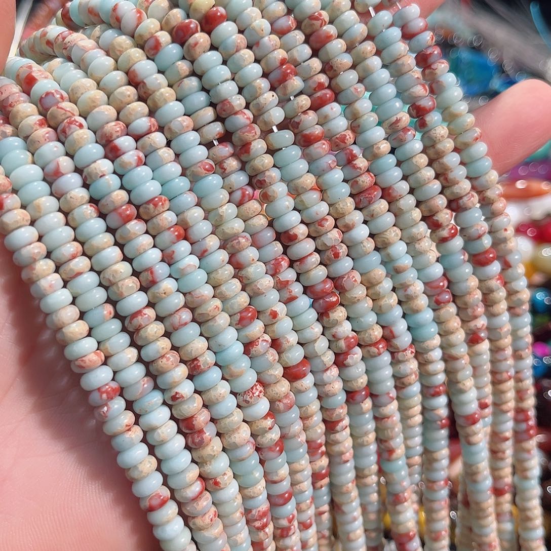 玛瑙/玉髓合金珠宝半成品寿山算盘一条6mm