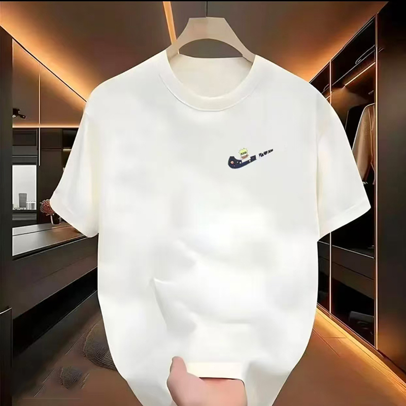 L1新款男潮流宽松T恤夏季半袖印花时尚圆领宽松薄款