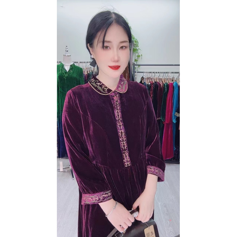中老年桑蚕丝翻领2171连衣裙女装时尚