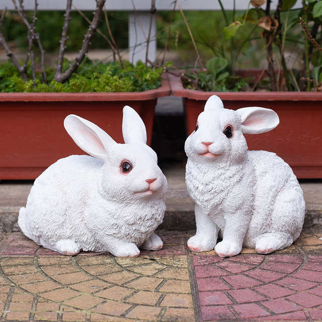 庭院户外幼儿园装饰摆件工艺品雕塑仿真动物小兔子创意景观摆件
