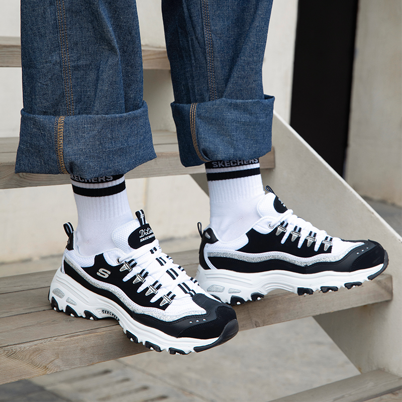 斯凯奇夏透气女鞋厚底老爹鞋韩版减震防滑休闲鞋百搭户外跑步鞋