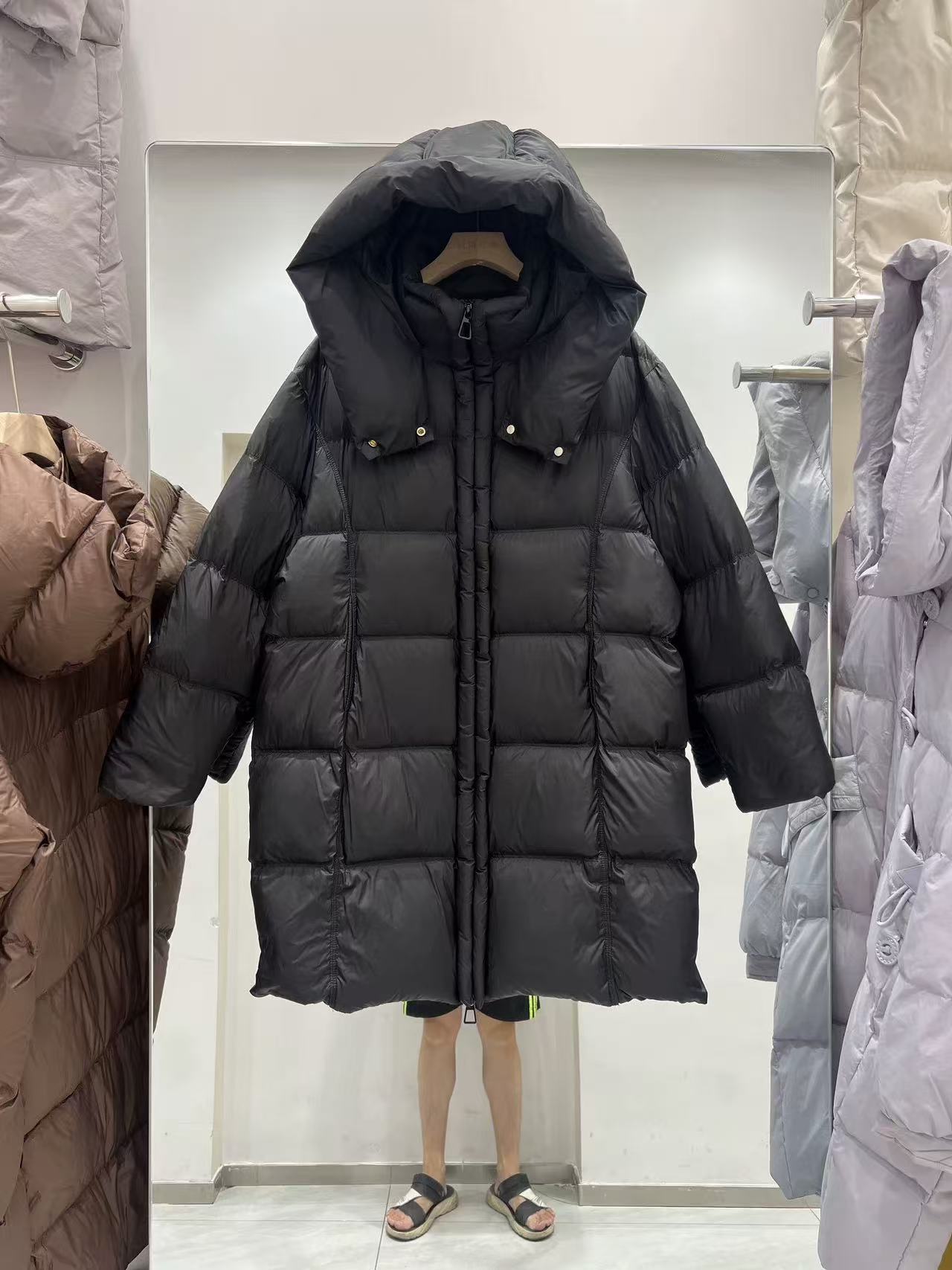 中长款连帽女长款泡芙女款百搭休闲时尚加厚保暖冬季羽绒服