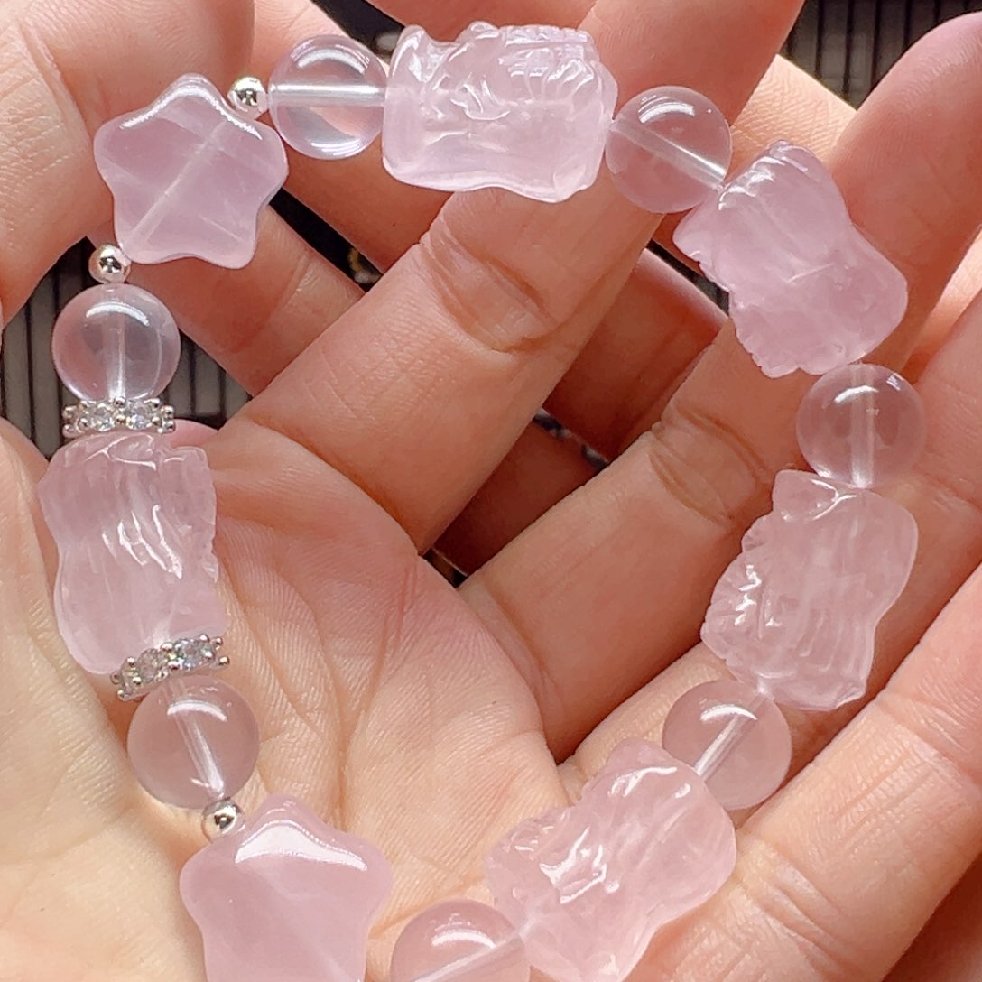 水晶手串未镶嵌粉水设计款星星