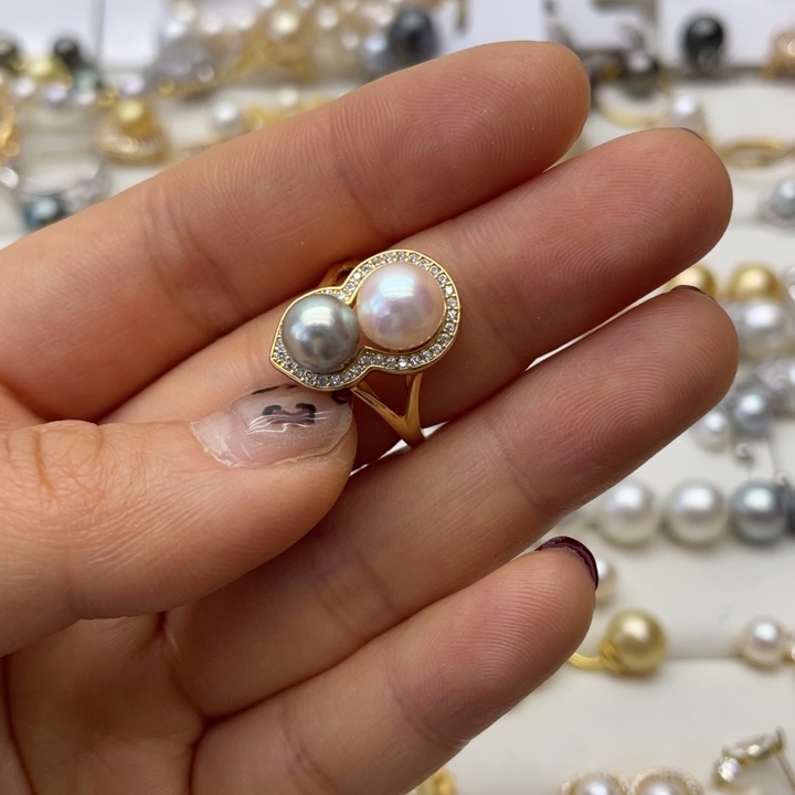 海水珍珠戒指银S925镶嵌