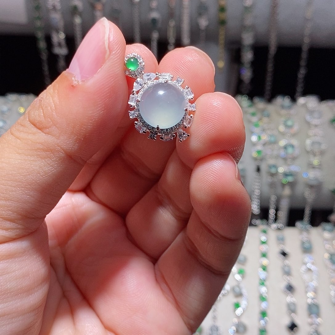 颈饰银S925镶嵌翡翠k j hu