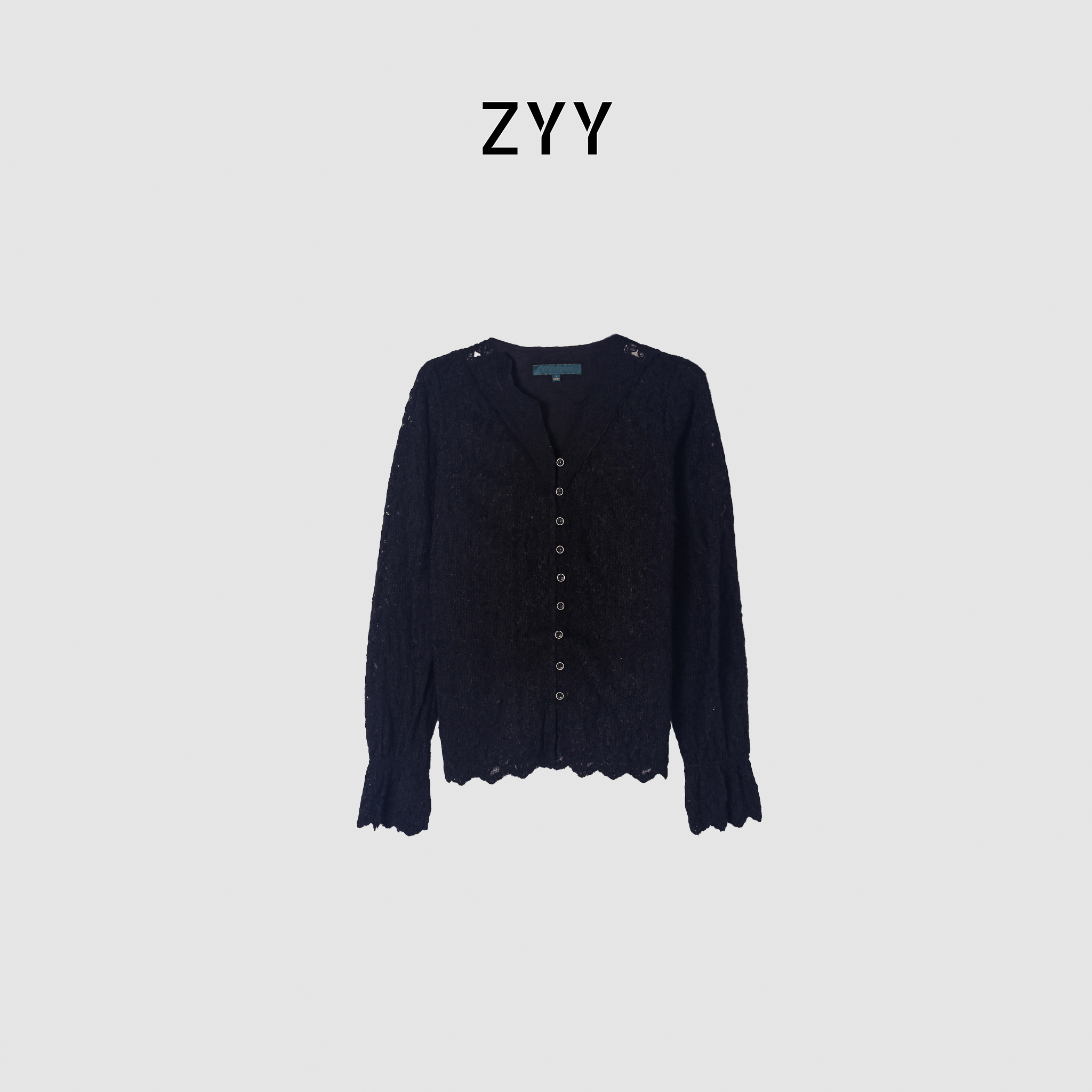 ZYY【松弛印象】2025S/S新款灰色时尚长袖针织衫X25DXS06222