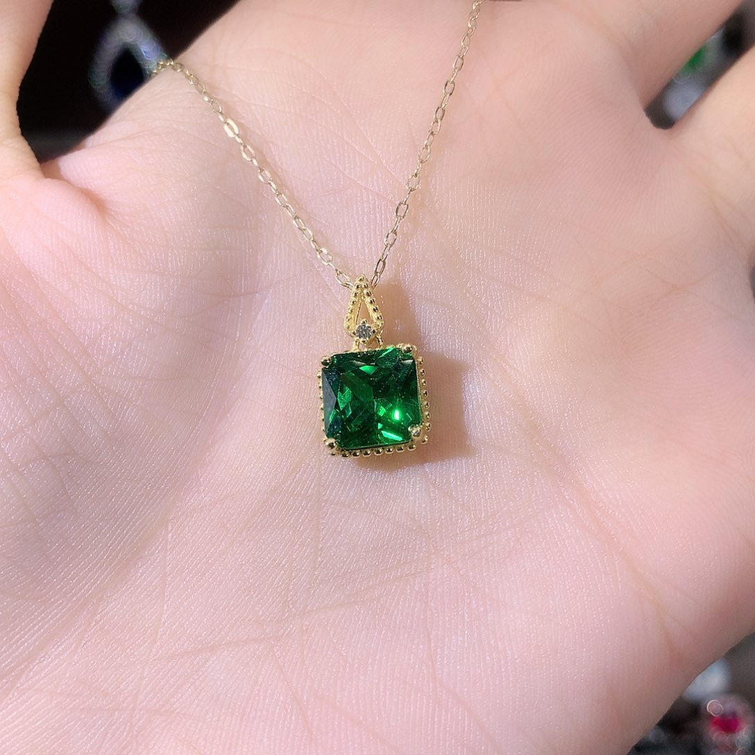 颈饰银S925镶嵌碧玺金8