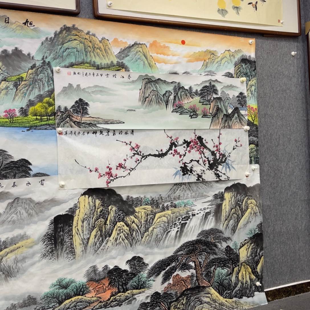 国画用****2四尺对开梅花作品