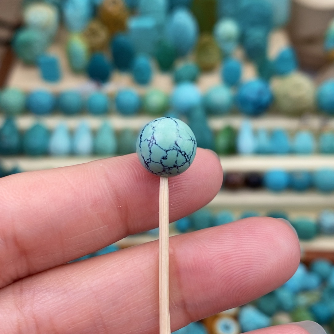 绿松石珠宝奇石未镶嵌10mm