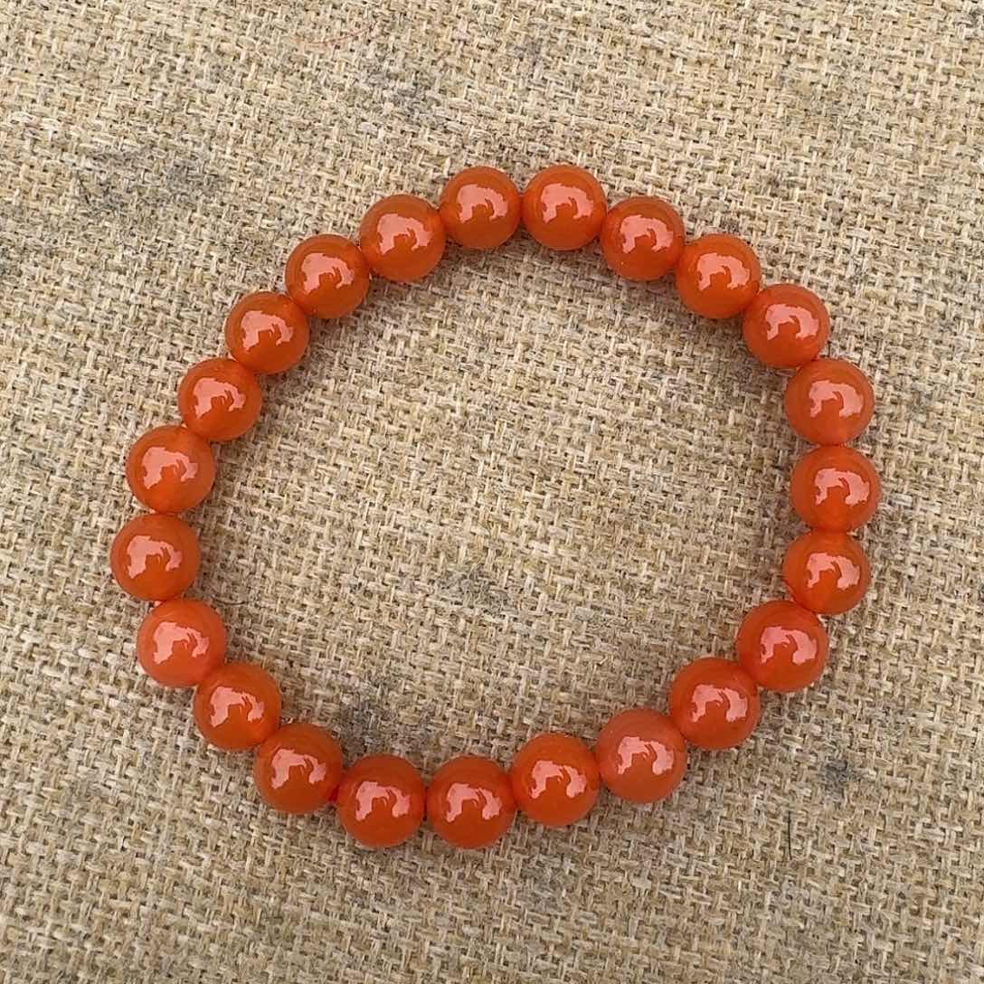 南红玛瑙手链未镶嵌手串原矿南红8mm樱桃红