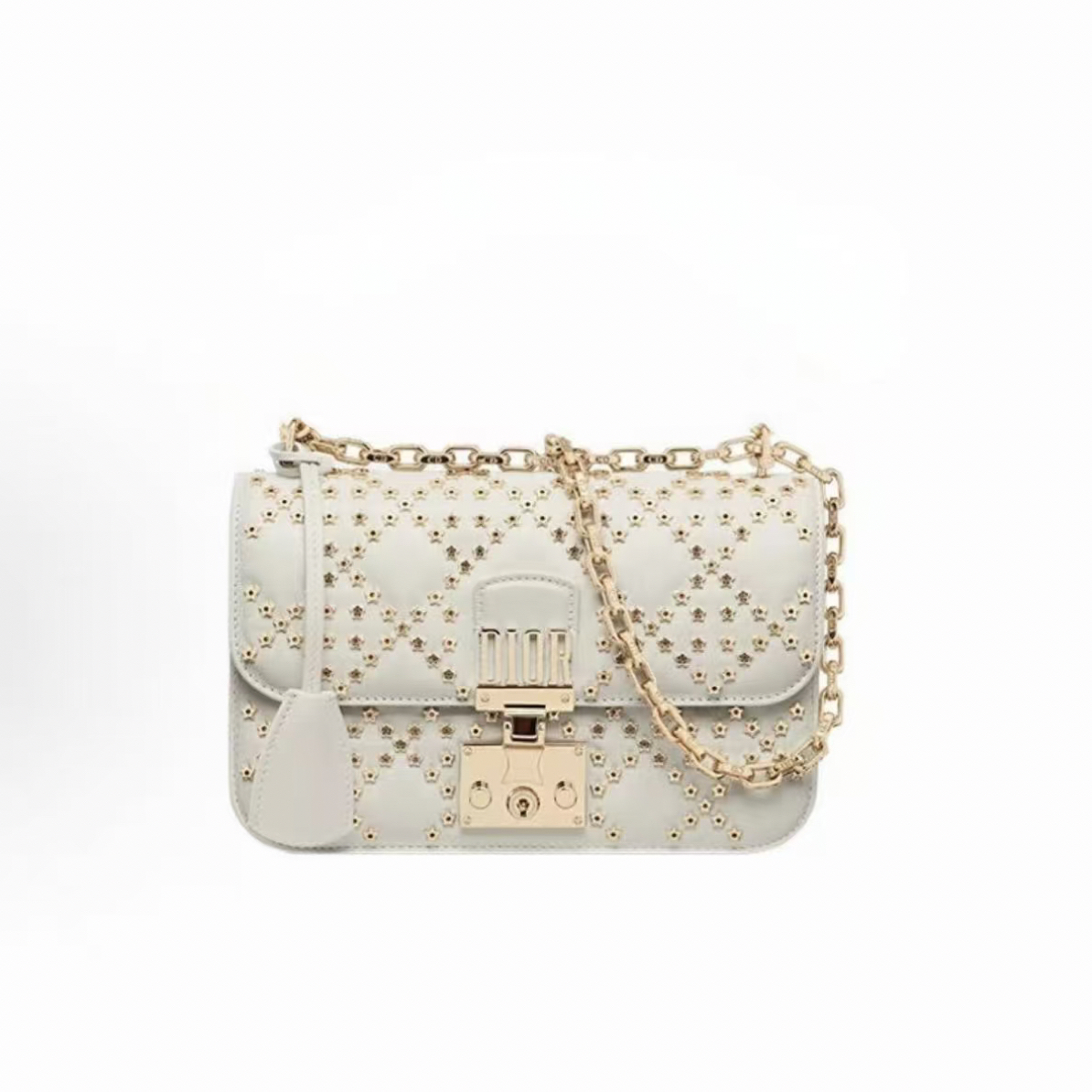 99新 DIOR/迪奥 白金星星款/addict/单肩包/B6861