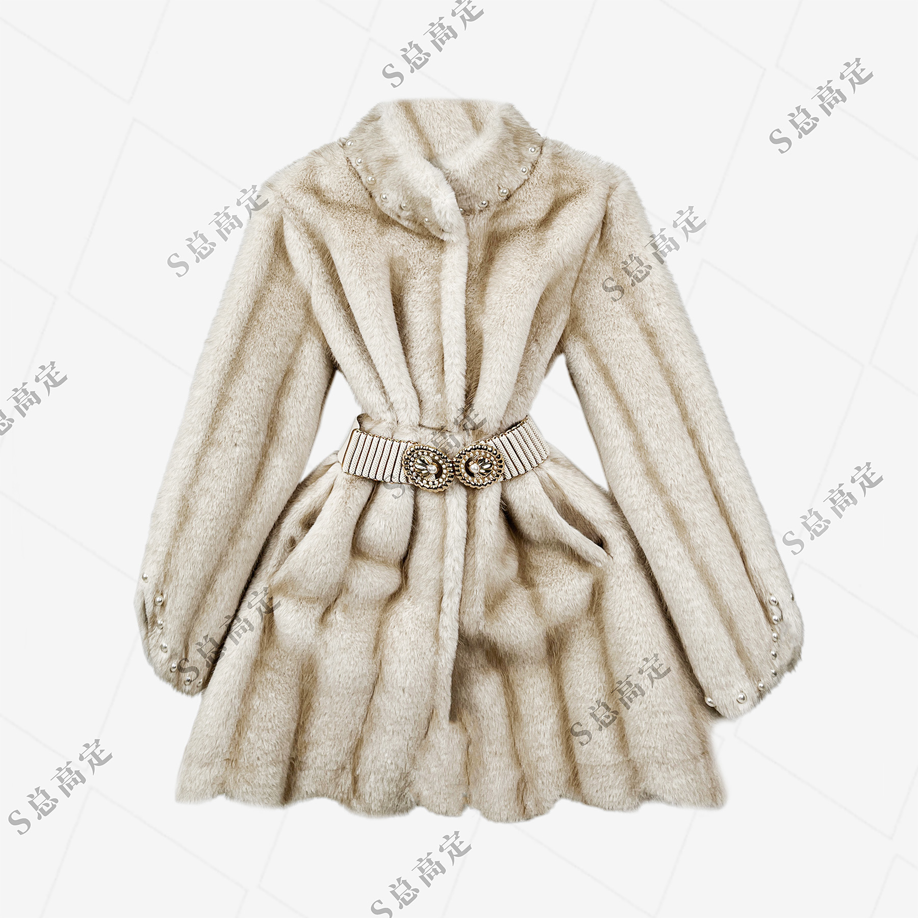 【夏夏专属】韩系轻奢高级感立领微下摆设计束腰显瘦短外套D0299