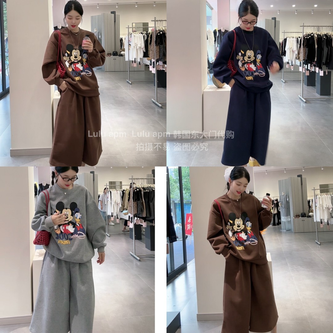 루루가−（正反米老板）2025早秋慵懒时尚减龄卫衣显瘦百搭八分裤俩件套