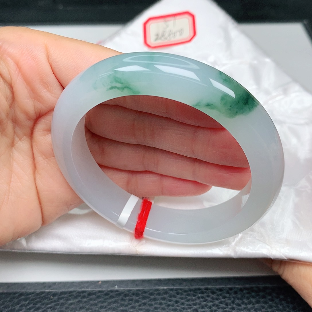 未镶嵌手镯翡翠冰胶飘绿41