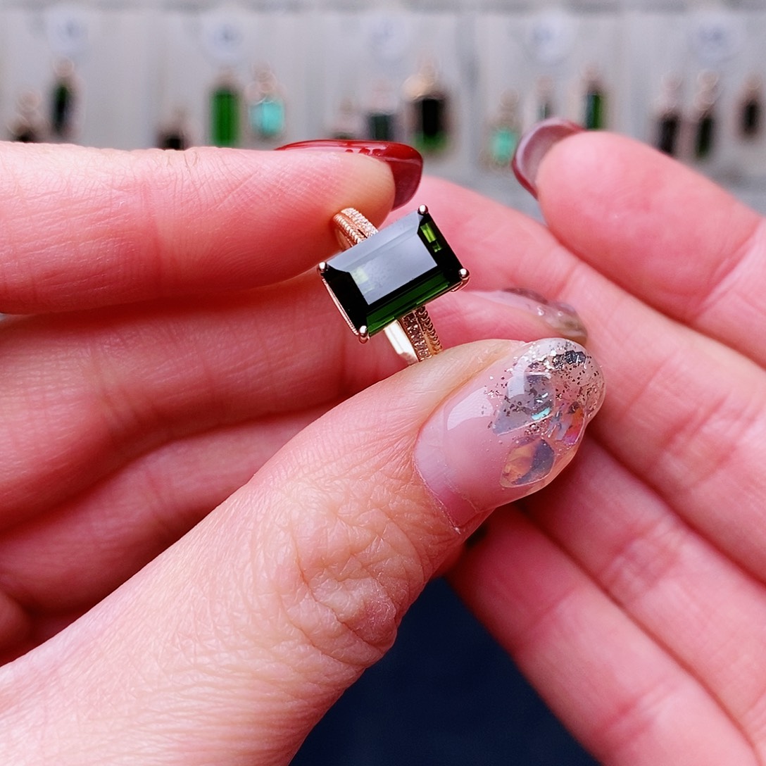 碧玺戒指碧玺18K金镶嵌袁**你
