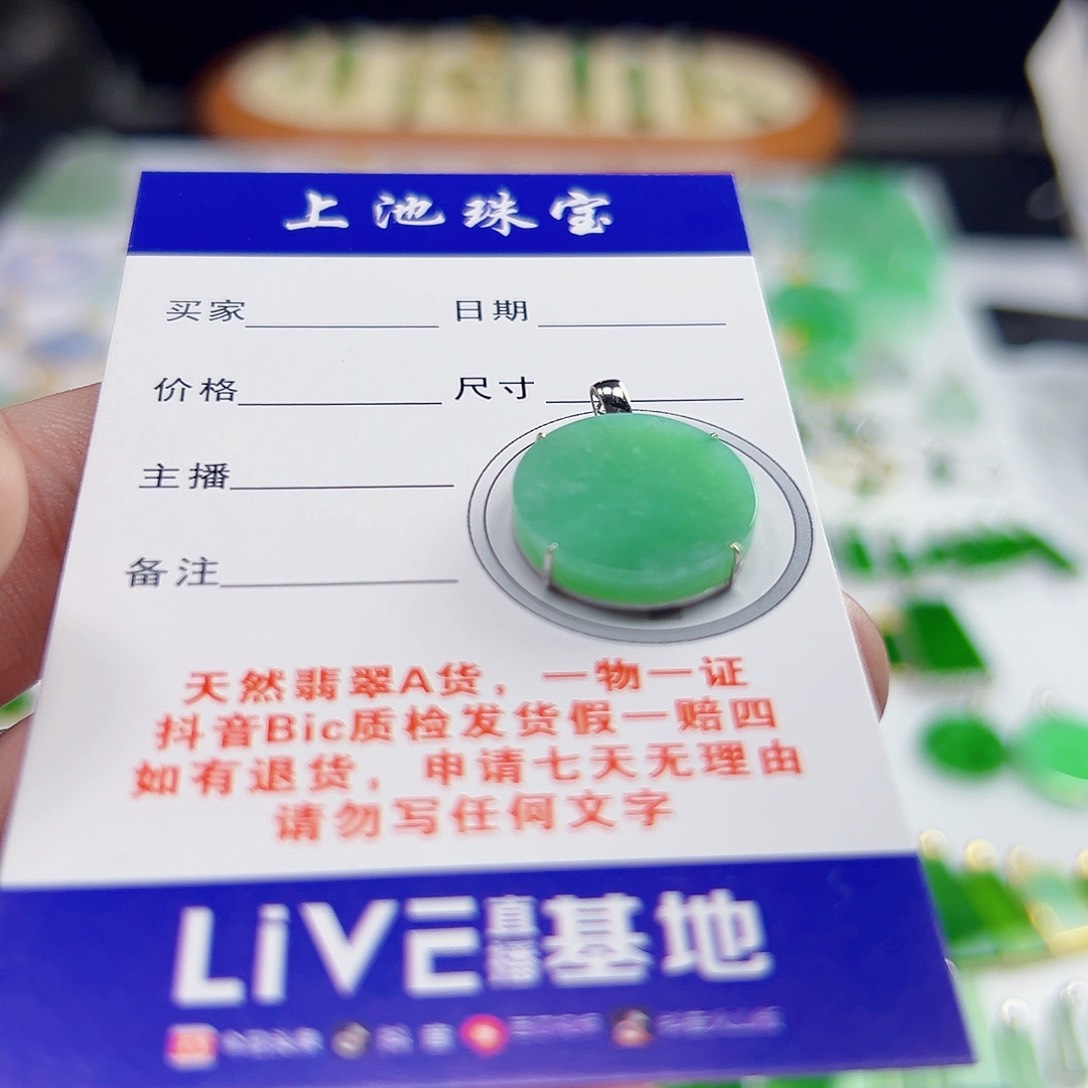颈饰18K金镶嵌翡翠翡翠