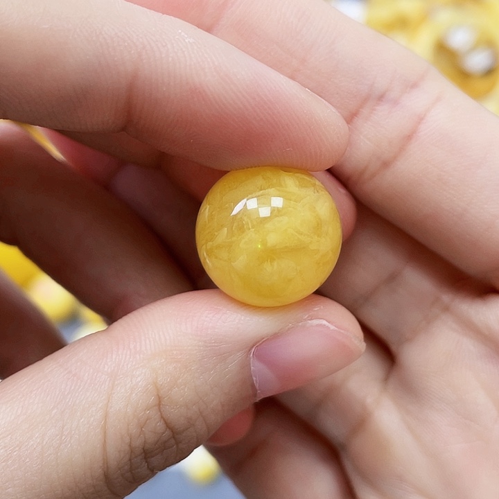 未镶嵌琥珀珠宝奇石16mm福利 瑕