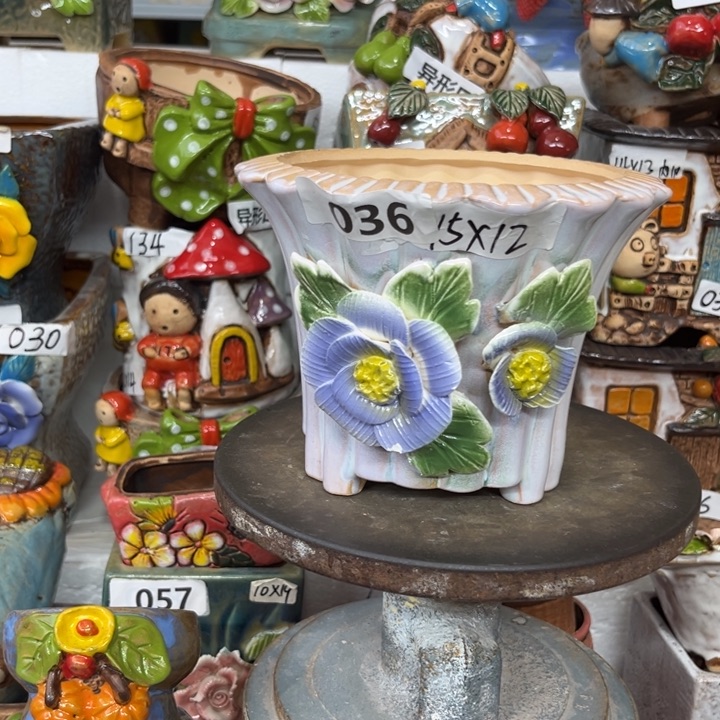 紫砂花盆粗陶材质多肉花盆