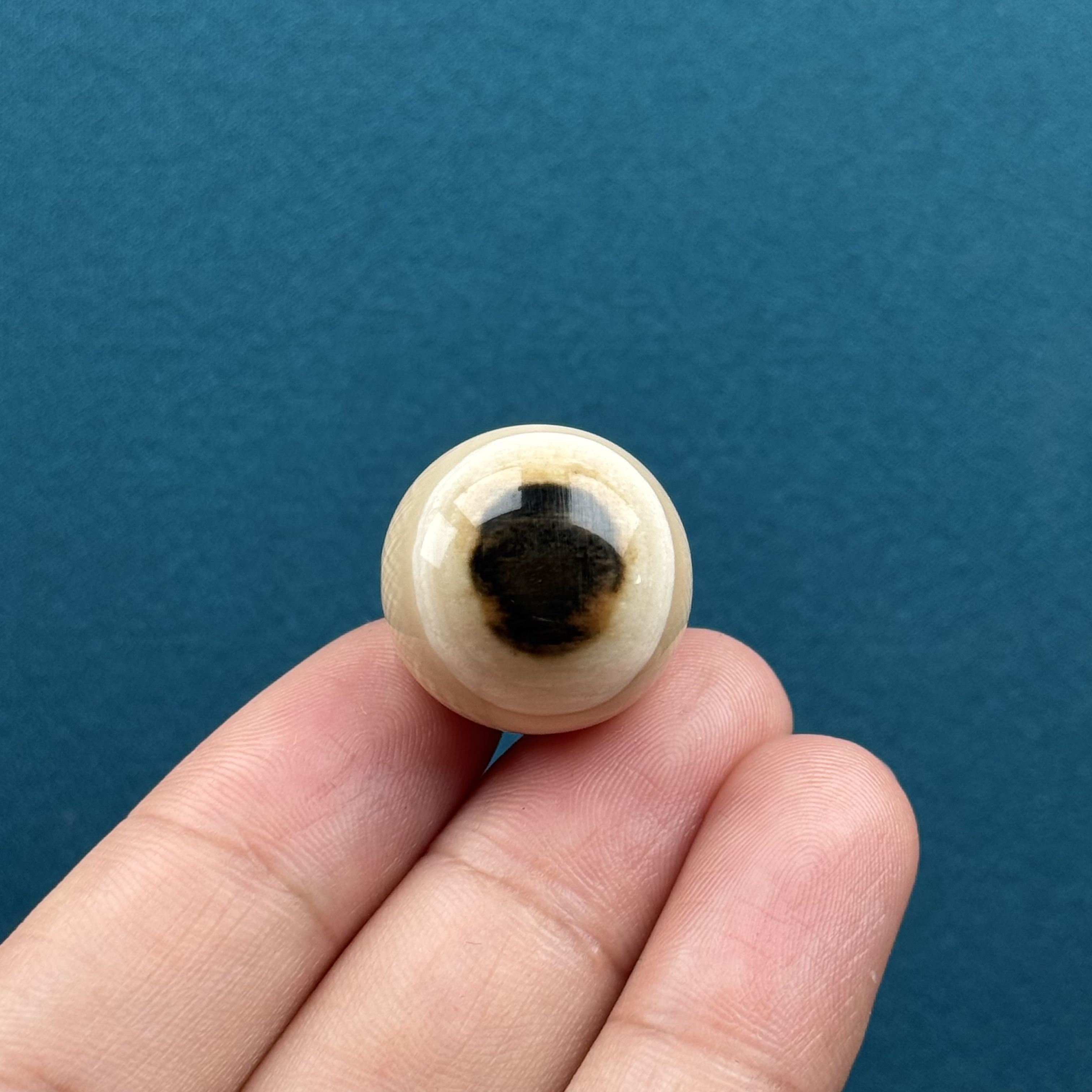 S99-39天然猛犸牙黄金瞳圆珠20mm一物一图支持鉴定