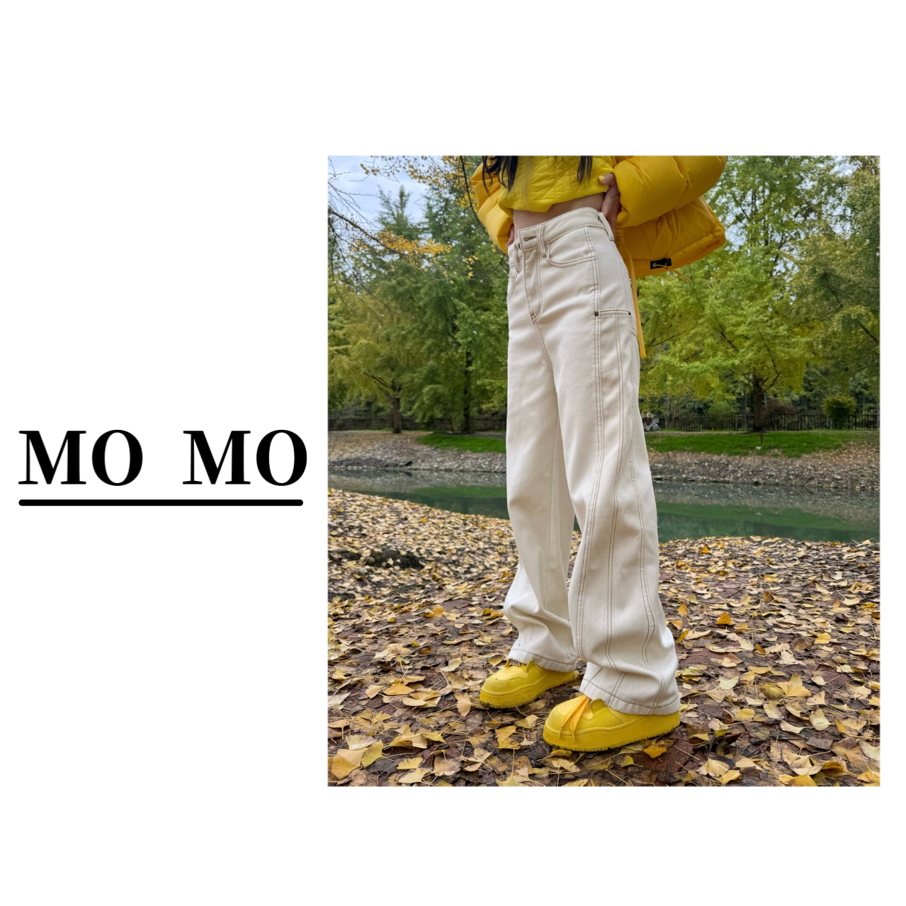 MOMO【直腿加绒牛仔裤】2025新款百搭直筒显瘦牛仔裤潮流保暖